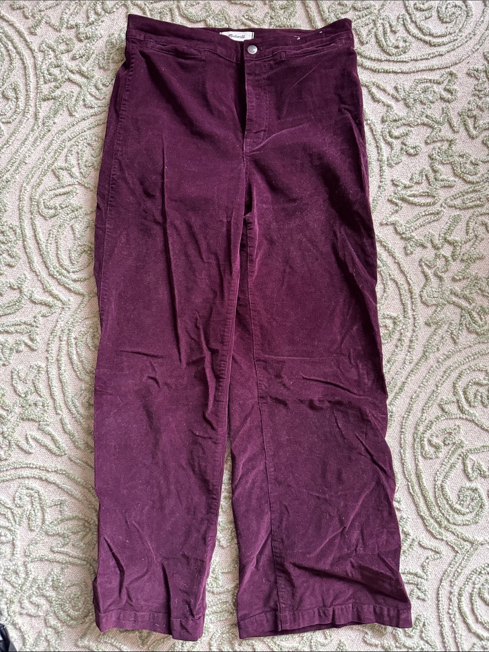 Madewell Wide-Leg Pants in Deep Plum